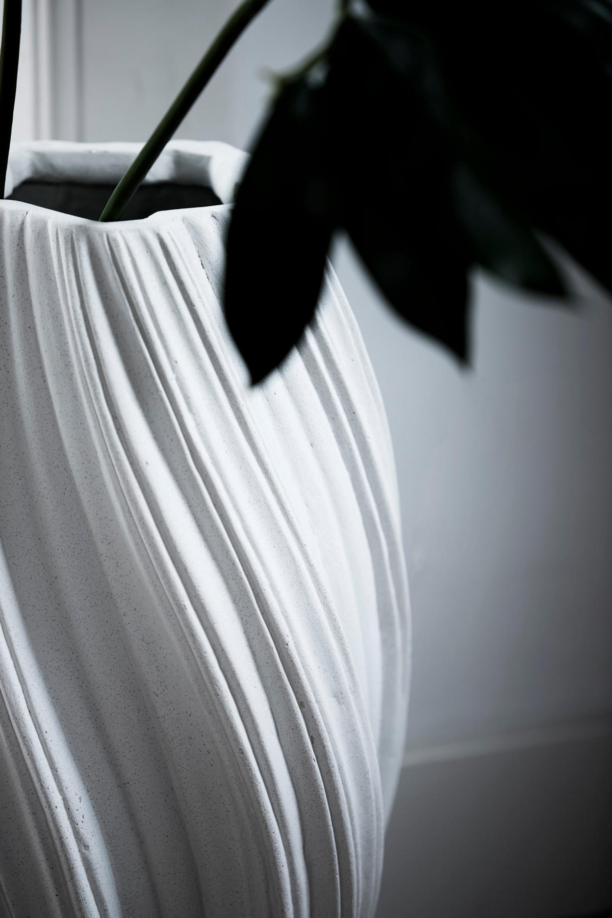 VASE Yatung Weiß Ø30/52 cm - Weiß, Stein (52cm) - Light & Living