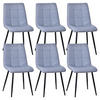STUHL-SET 6 Stück Kunstleder-YZ6 - Grau, Textil (48/89/61cm) - HOMAVO