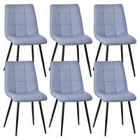 STUHL-SET 6 Stück Kunstleder-YZ6 - Grau, Textil (48/89/61cm) - HOMAVO