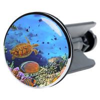 WASCHBECKENSTÖPSEL Ocean - Blau, Kunststoff/Metall (4/7/7cm) - Sanilo