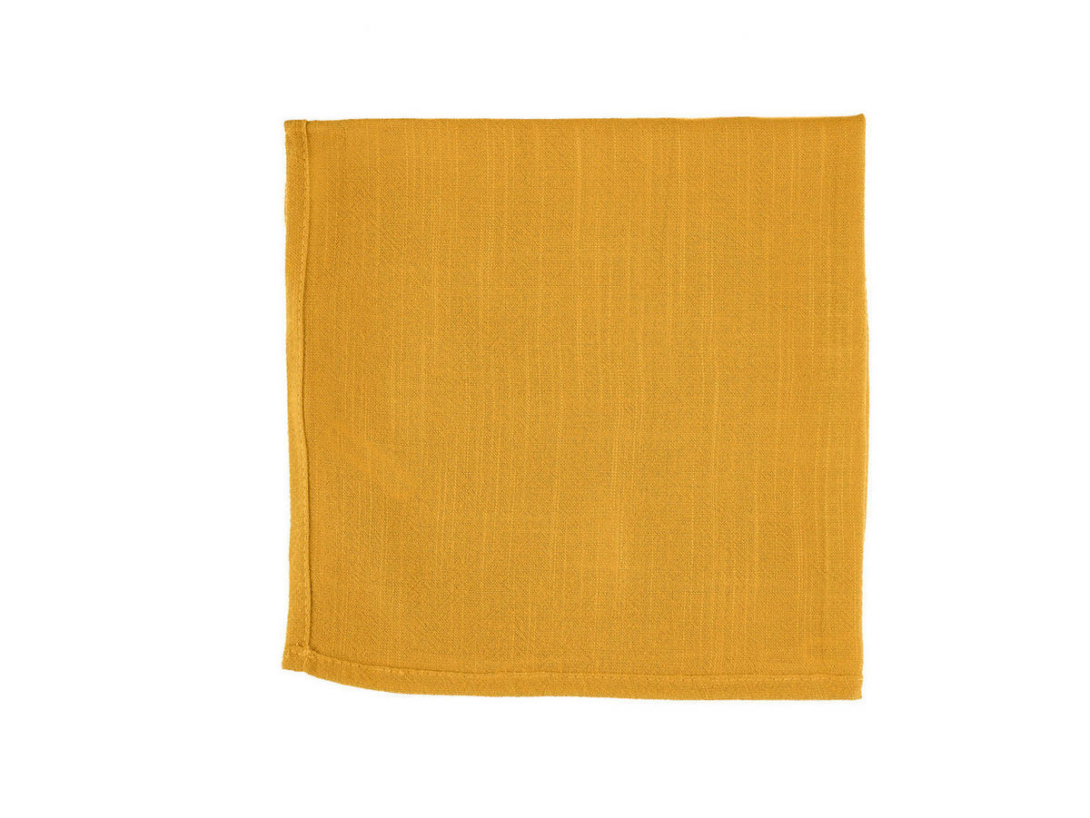 TISCHSERVIETTE - 6er-Set - Leinen und Baumwolle in Senfgelb - Gelb, Textil (40/40cm) - Björn