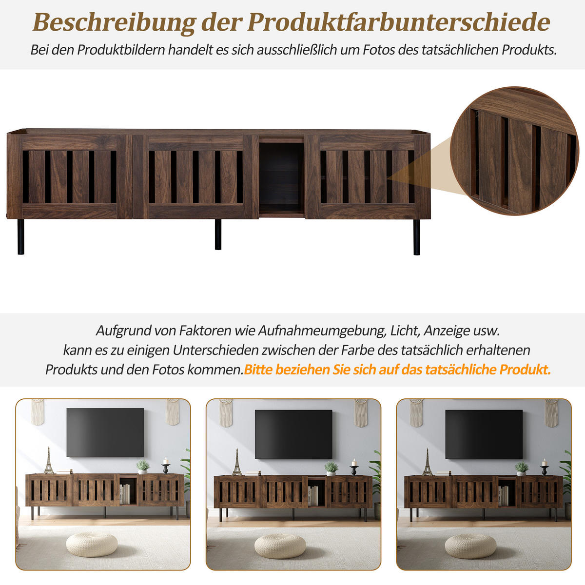 TV-LOWBOARD 160x40x47 cm Walnuss MDF Minimalistisch Schrank - Walnussfarben, Holzwerkstoff (40/47/160cm) - FLIEKS