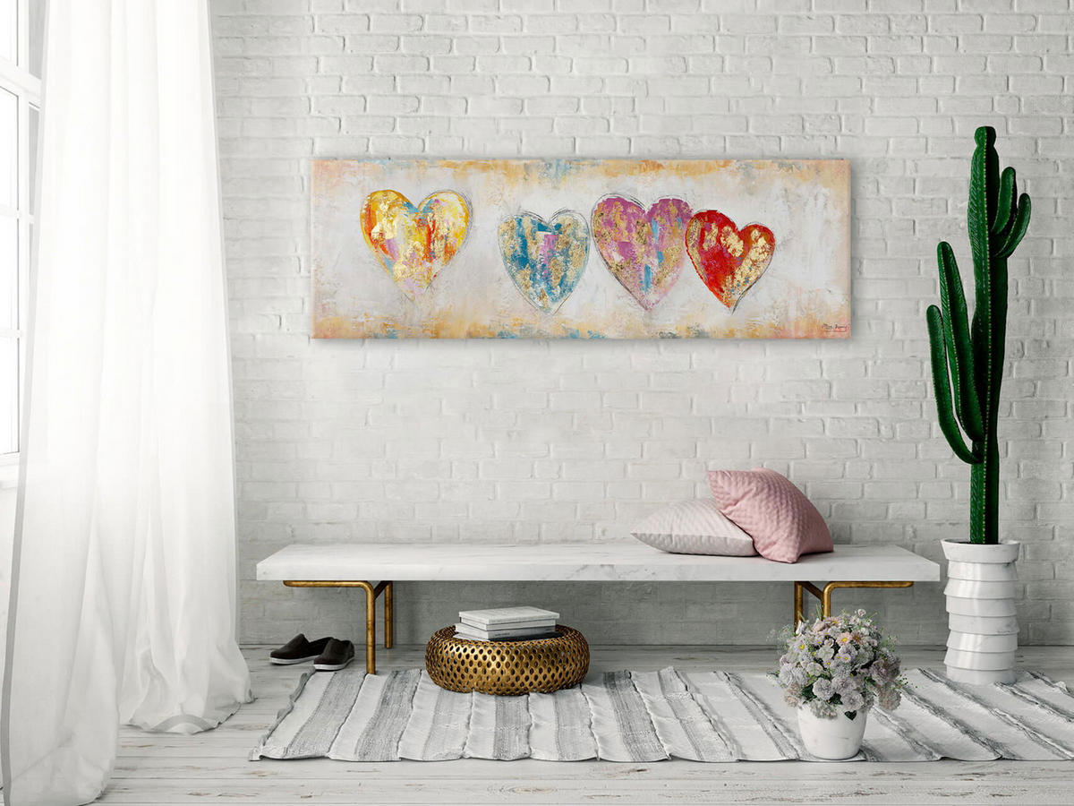 ÖLGEMÄLDE 150/50 cm - Beige/Multicolor, Holz/Textil (150/50cm) - KUNSTLOFT