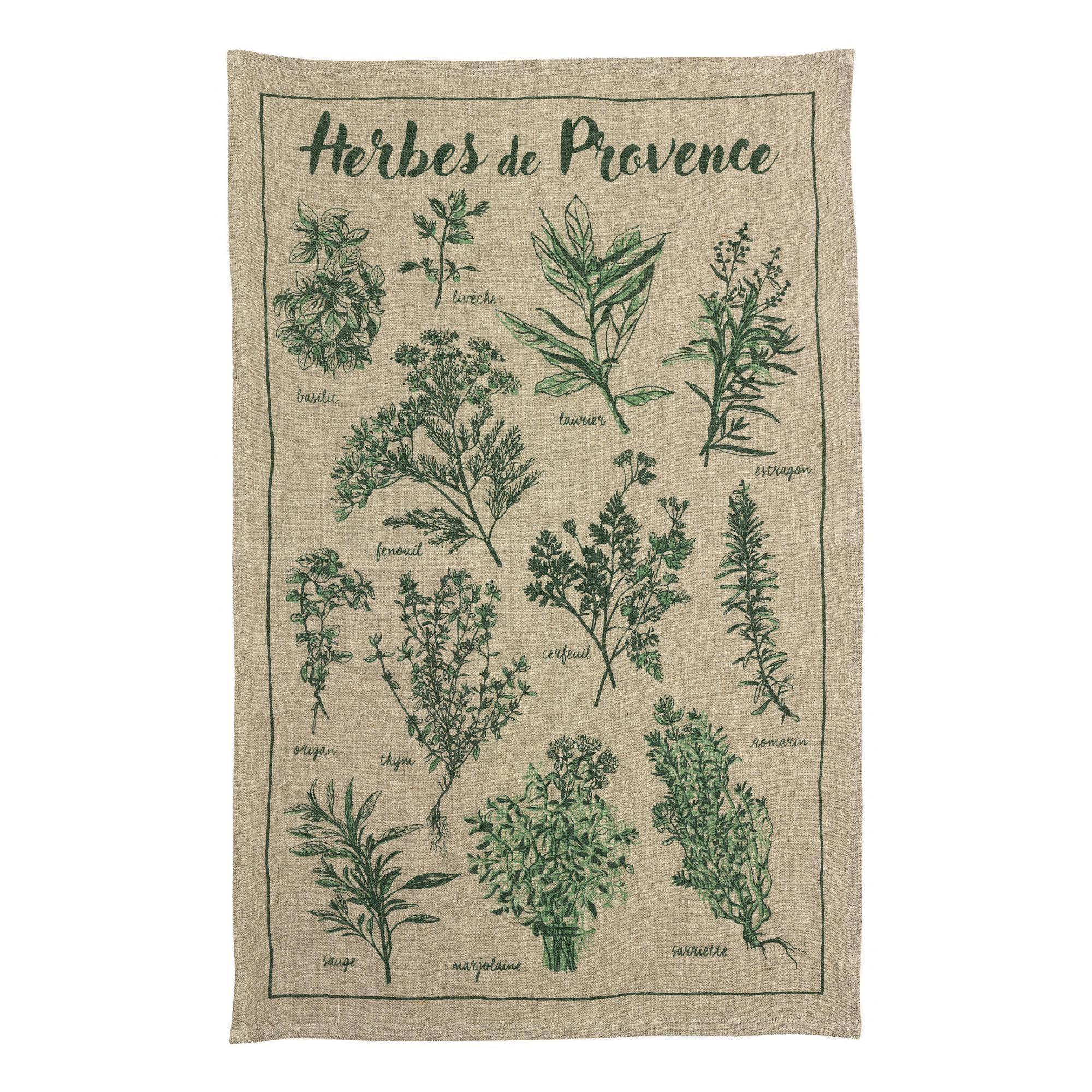 LEINEN-GESCHIRRTUCH Les herbes natur 45 x 70 cm - Naturfarben, Textil (45/70cm) - Winkler