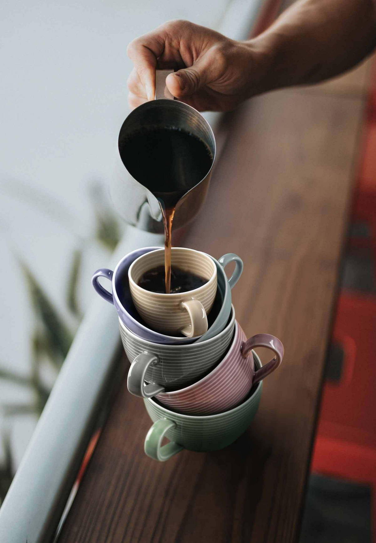 MILCHKAFFEETASSEN Beat Color Glaze Altrosa 0,35 l 6er Set - Dunkelrosa, Keramik (0.35L) - Seltmann Weiden