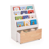 BÜCHERREGAL Weiß Kinder mit Spielzeugkiste auf Rollen - Weiß, Holz/Holzwerkstoff (60/80/30cm) - Relaxdays