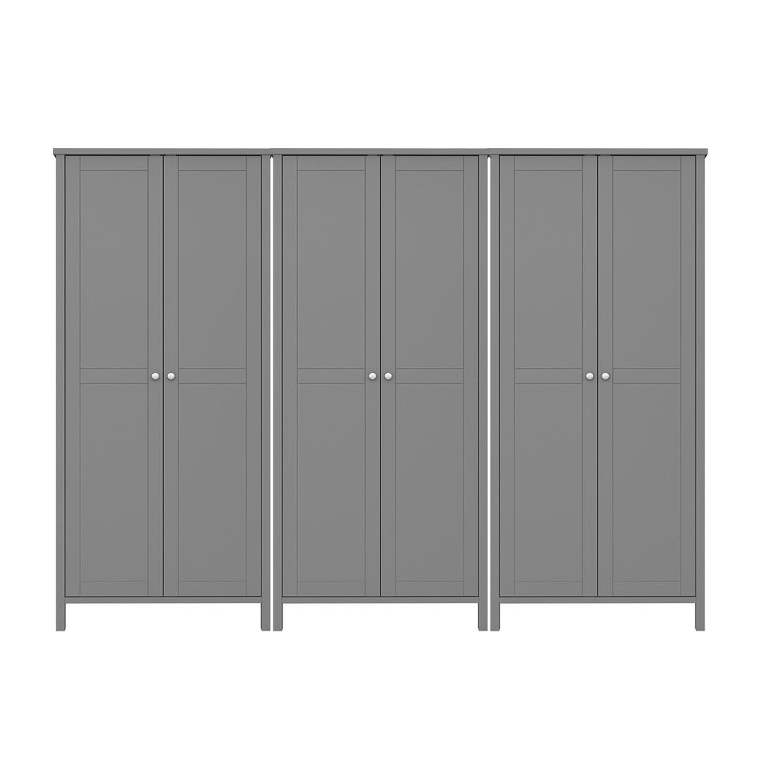 KLEIDERSCHRANK Tromsø Grau lackiert 267/50/195 cm - Grau, Holzwerkstoff (267/195/50cm) - ebuy24