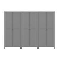 KLEIDERSCHRANK Tromsø Grau lackiert 267/50/195 cm - Grau, Holzwerkstoff (267/195/50cm) - ebuy24