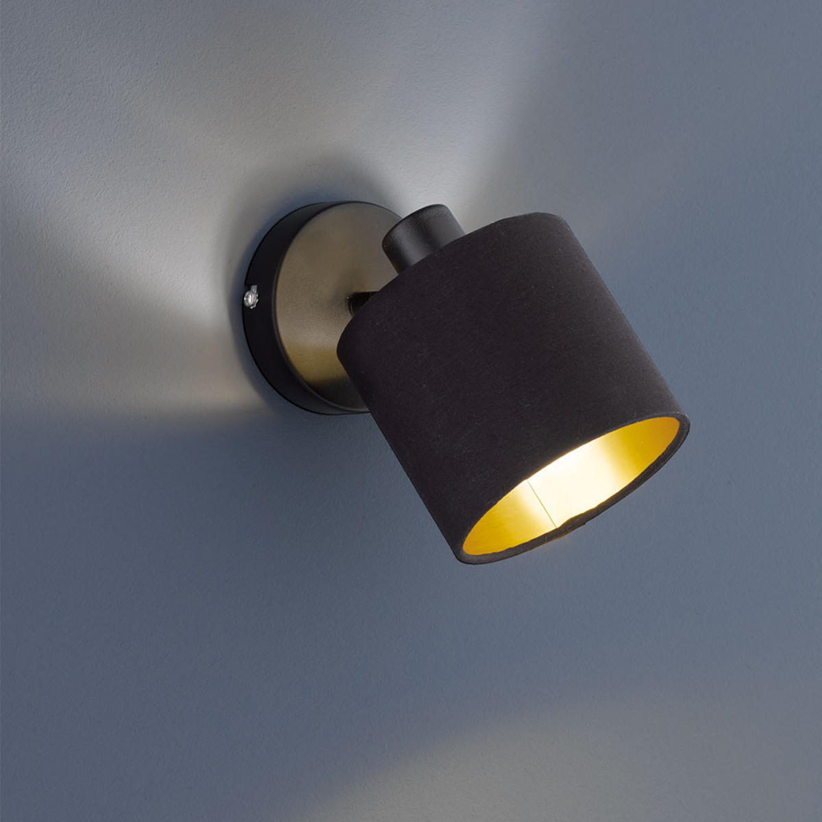 LED WANDLEUCHTE Tommy Schwarz-Gold - Schwarz, Metall (12/19/17.6cm)