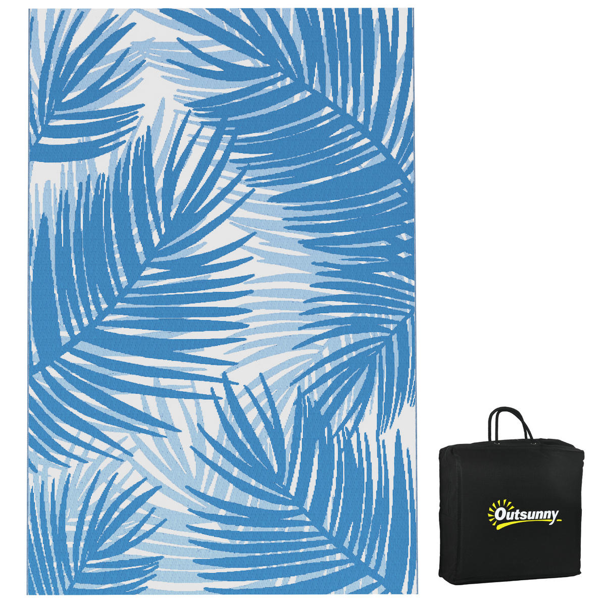 OUTDOORTEPPICH, Kunststoff, Blau - Blau, Kunststoff (274/182cm) - Outsunny