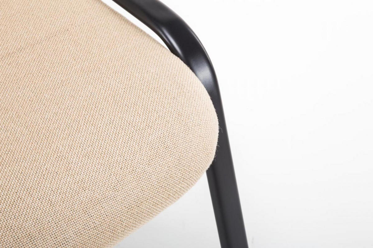 BESUCHERSTUHL Stoff creme - Creme, Textil/Metall (53/83/53cm) - CLP