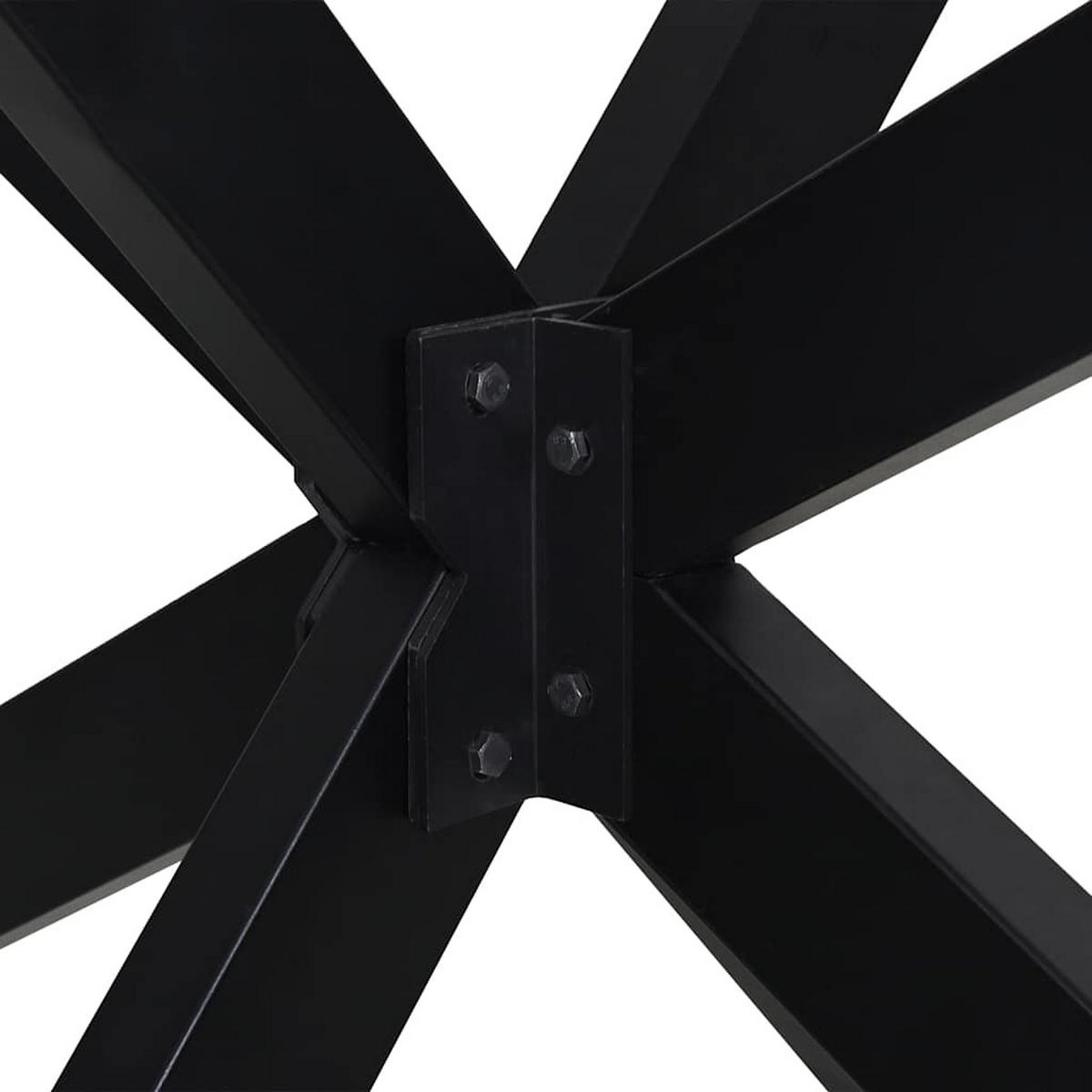 ESSTISCHBEIN Liegen Füße 150/78/73 cm Schwarz Stahl - Schwarz, Metall (78/73/150cm) - vidaXL