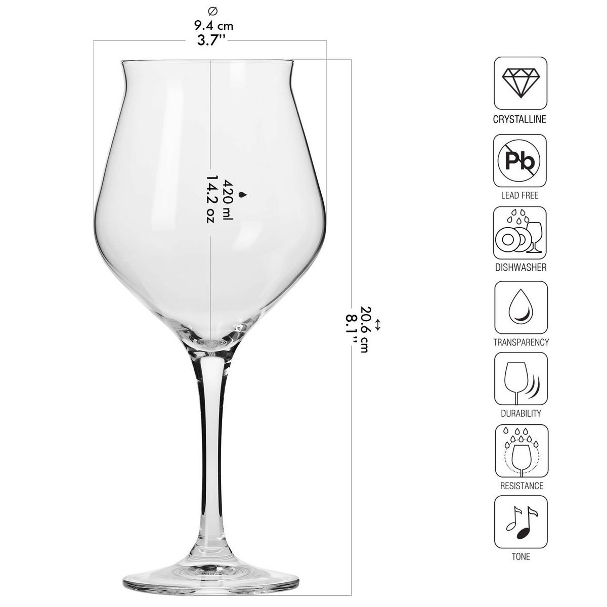 BIER-TULPEN BIERGLÄSER, 6er-Set, 420 ml - Transparent, Glas (0.42L) - Krosno Glass