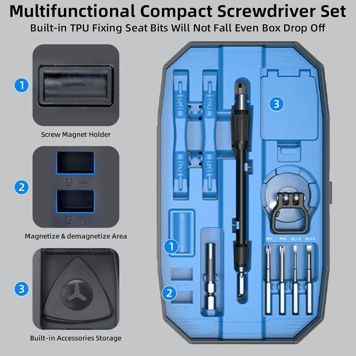 SCHRAUBENDREHER-SET-DIY,152-IN-1 Präzisionsschraubendreher-Set - Blau, Metall (19.5/11/5cm) - LIBRATON