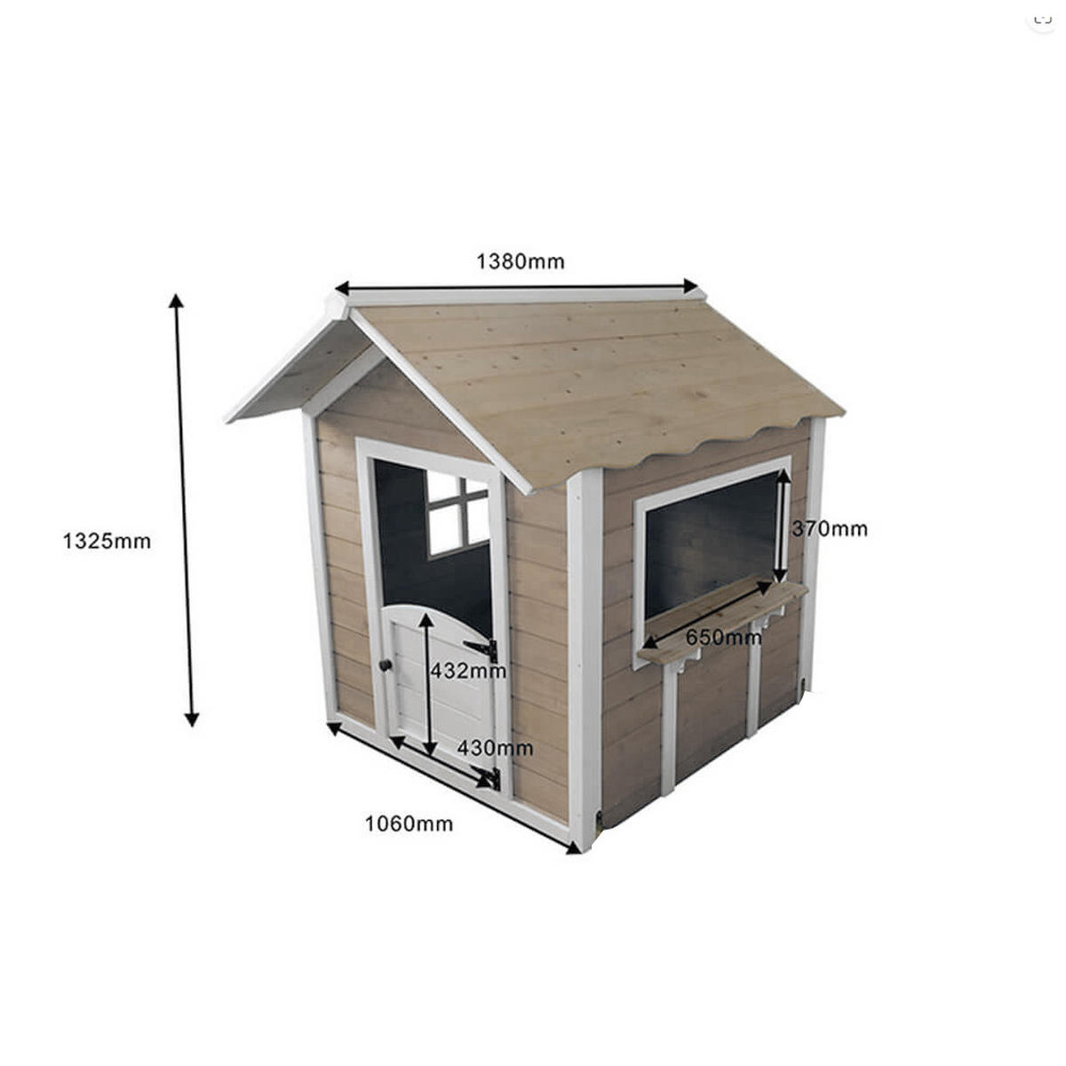 SPIELHAUS DER GROSSE PALAST - Farbe: Natur, Ausstattung: Ohne Bank - Naturfarben, Holz (101/128/106cm) - Home Deluxe