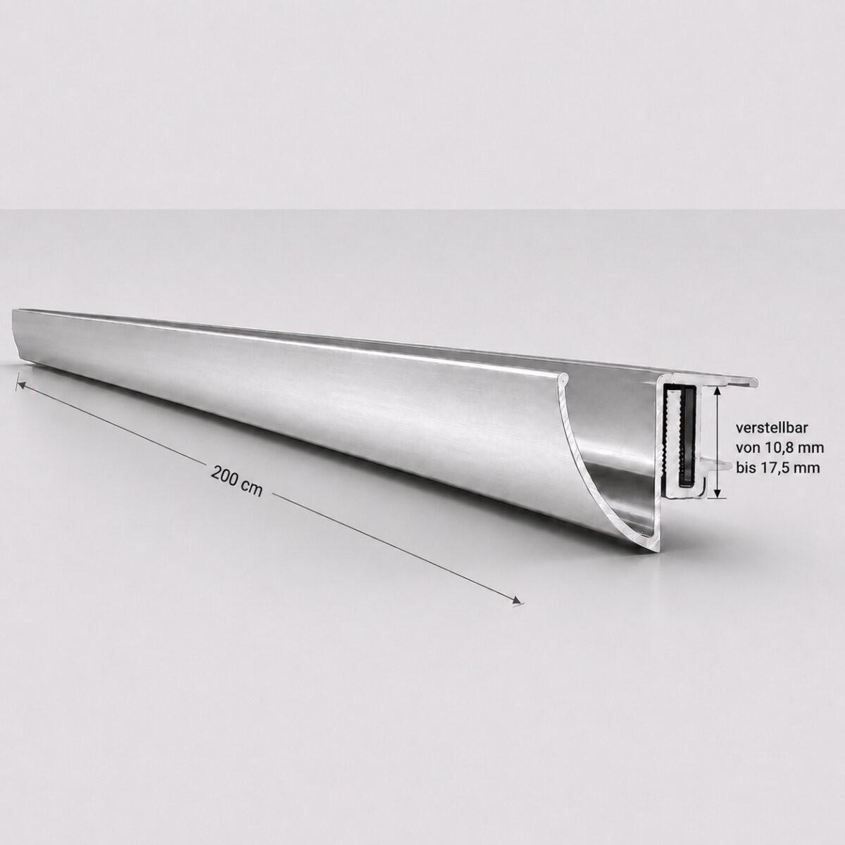 ALUMINIUM-REGENRINNE für Glasvordach 200cm Silber - Silberfarben, Metall (20/5/200cm) -  Glaswerk Westfalen