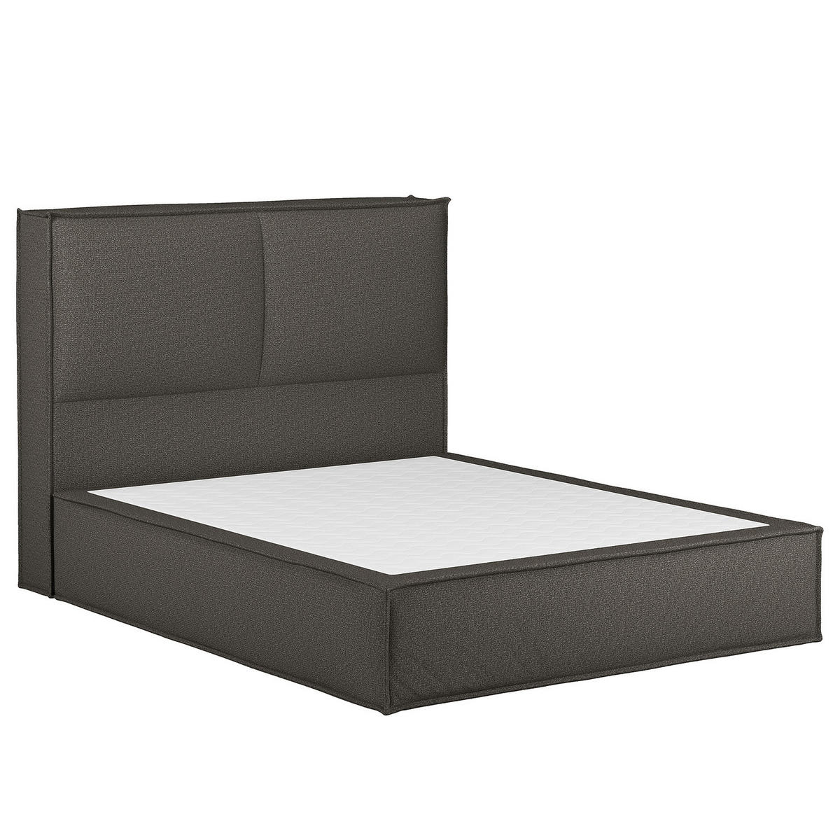 BOXSPRINGBETT mit Kopfteil - Premium - Braun, Textil (140/200cm) - home24