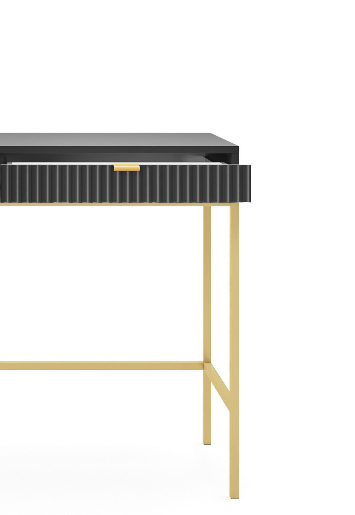 SCHMINKTISCH ZOVA Schwarz 104x77x50 cm Little table, Freistehend - Goldfarben/Schwarz, Holzwerkstoff/Metall (50/104/77cm) - DomoHome