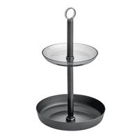 SCHMUCKHALTER 2 Ebenen - Schwarz, Metall (15/25.6/15cm) - Calicosy