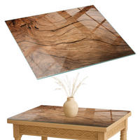 TISCHPLATTE 80x60 cm Natürliche Holzmaserung - Braun, Glas (0.4/80/60cm) - TULUP
