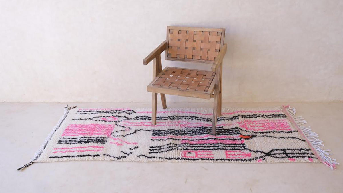BERBERTEPPICH Teppichläufer aus Marokko aus Wolle 200x 300 cm - Pink, Naturmaterialien (200/300cm) - AFK Living