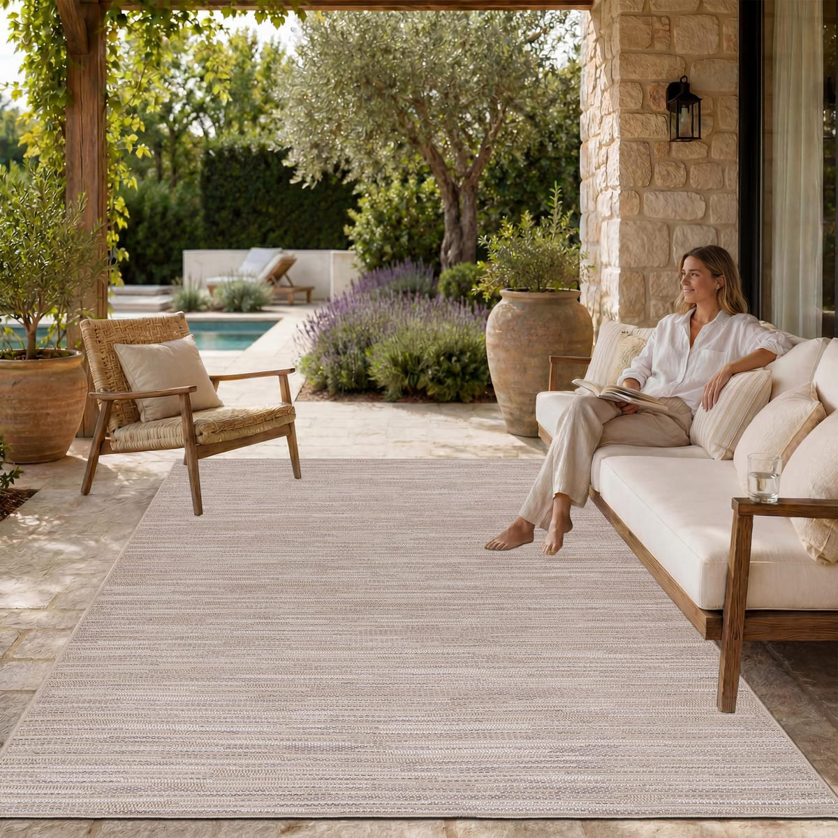 OUTDOORTEPPICH 240/340 cm Vermont 193 - Beige, Kunststoff (240/340cm) - Paco Home