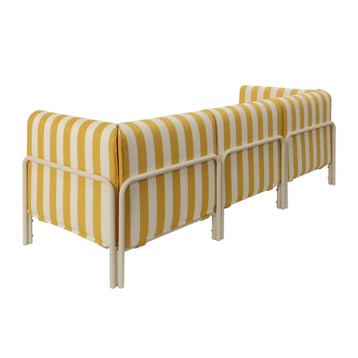 GARTENSOFA mit 3 Sitzplätzen, Gelb - Gelb, Textil (80/78/216cm) - Oviala