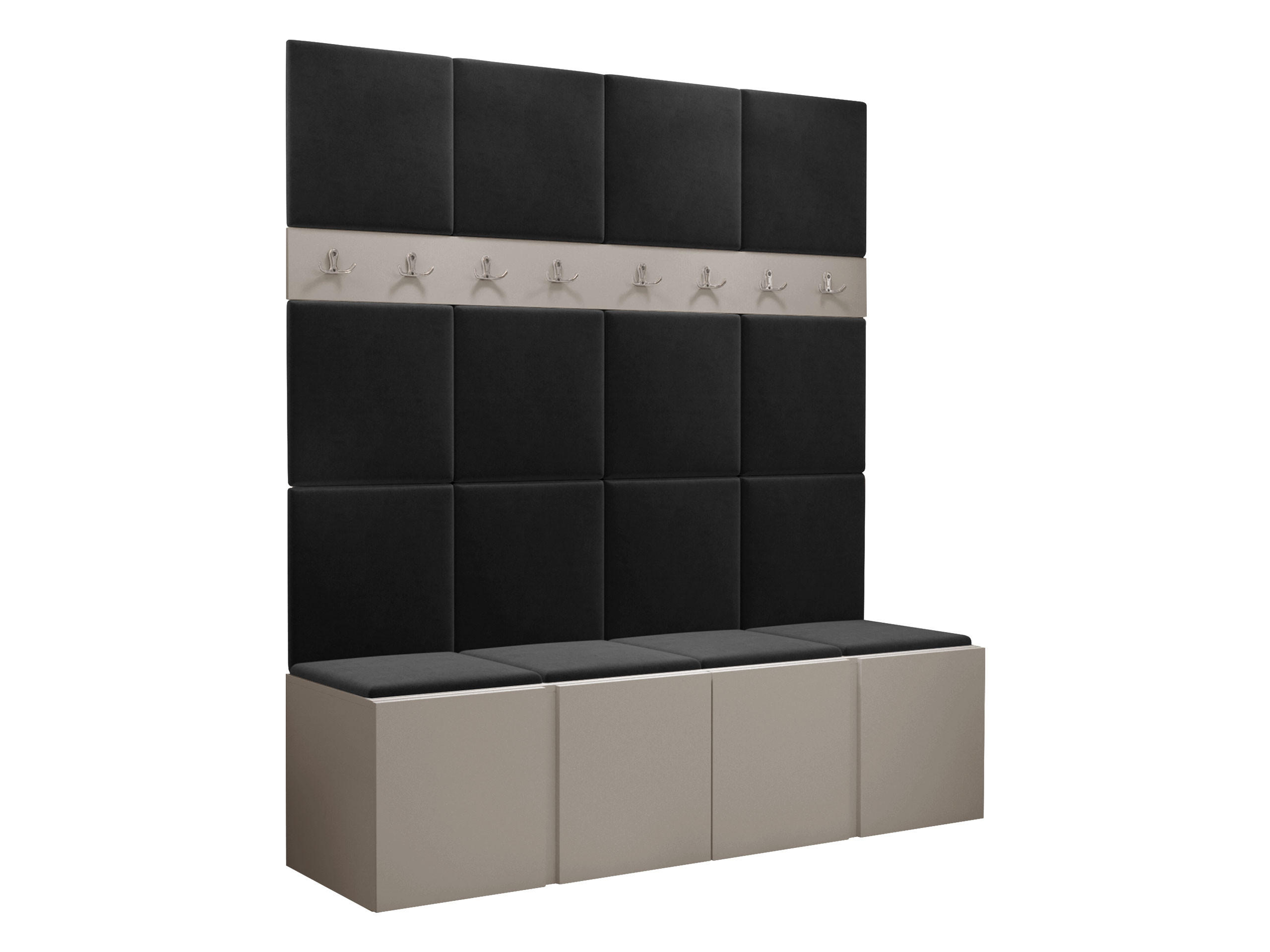 GARDEROBEN-SET Orion V - Kaschmir/Anthrazit, Holzwerkstoff/Kunststoff (168/186/46cm) - MIRJAN24