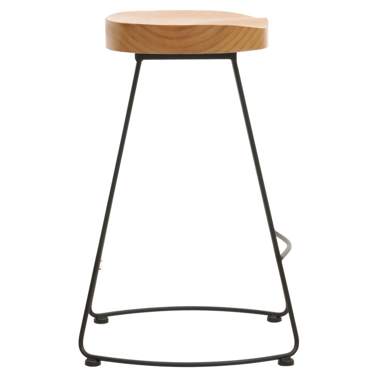 BARHOCKER Sitzhöhe 68cm Fußablage Metall Massiv-Holz 3D-Struktur Natur Küchenhocker - Naturfarben, Holz/Metall (48/68/44cm) - PROREGAL