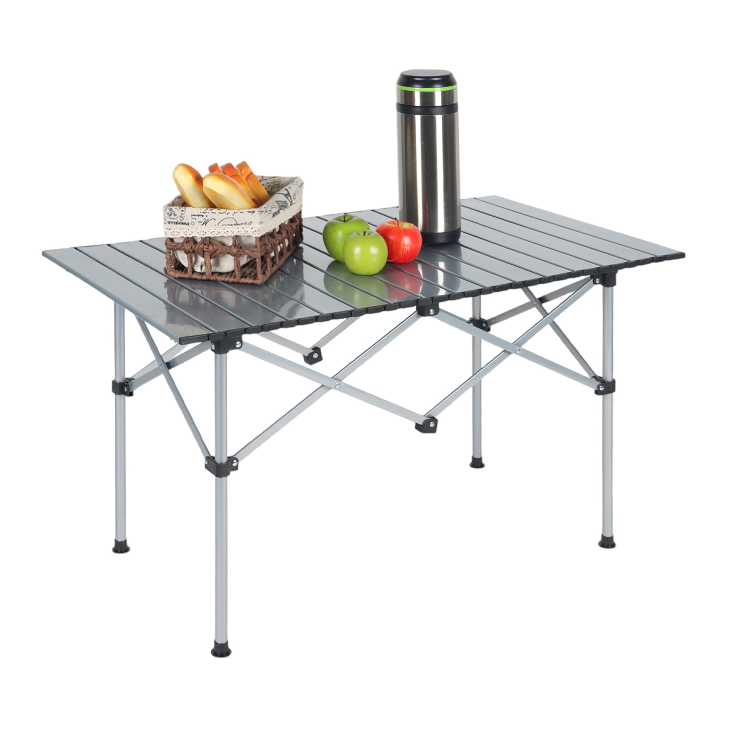 CAMPINGTISCH - Silberfarben, Metall (53/95/55cm) - Relaxdays