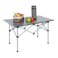 CAMPINGTISCH - Silberfarben, Metall (53/95/55cm) - Relaxdays