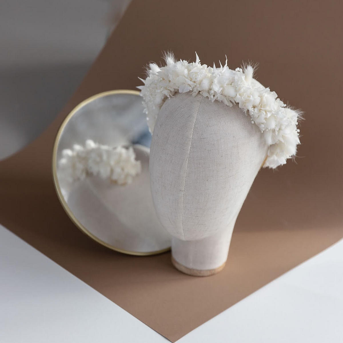 HAARREIF I Diadem Trockenblumen weiß - weiß - Weiß, Naturmaterialien (15cm) - Lykke & You