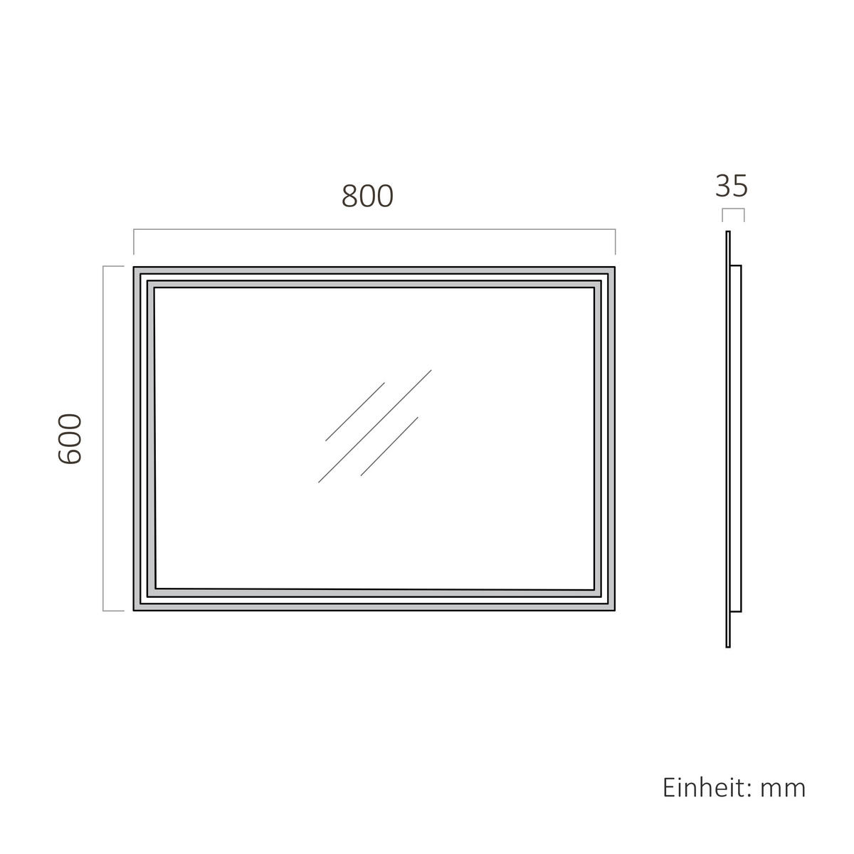 OGLINDA de baie cu LED-uri 120/60/3,5 cm - transparent, sticlă (120/60/3.5cm) - EMKE
