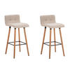 BARHOCKER 2er Set Stoff creme - Eukalyptusholzfarben/Creme, Holz/Textil (42/94/49cm) - CLP