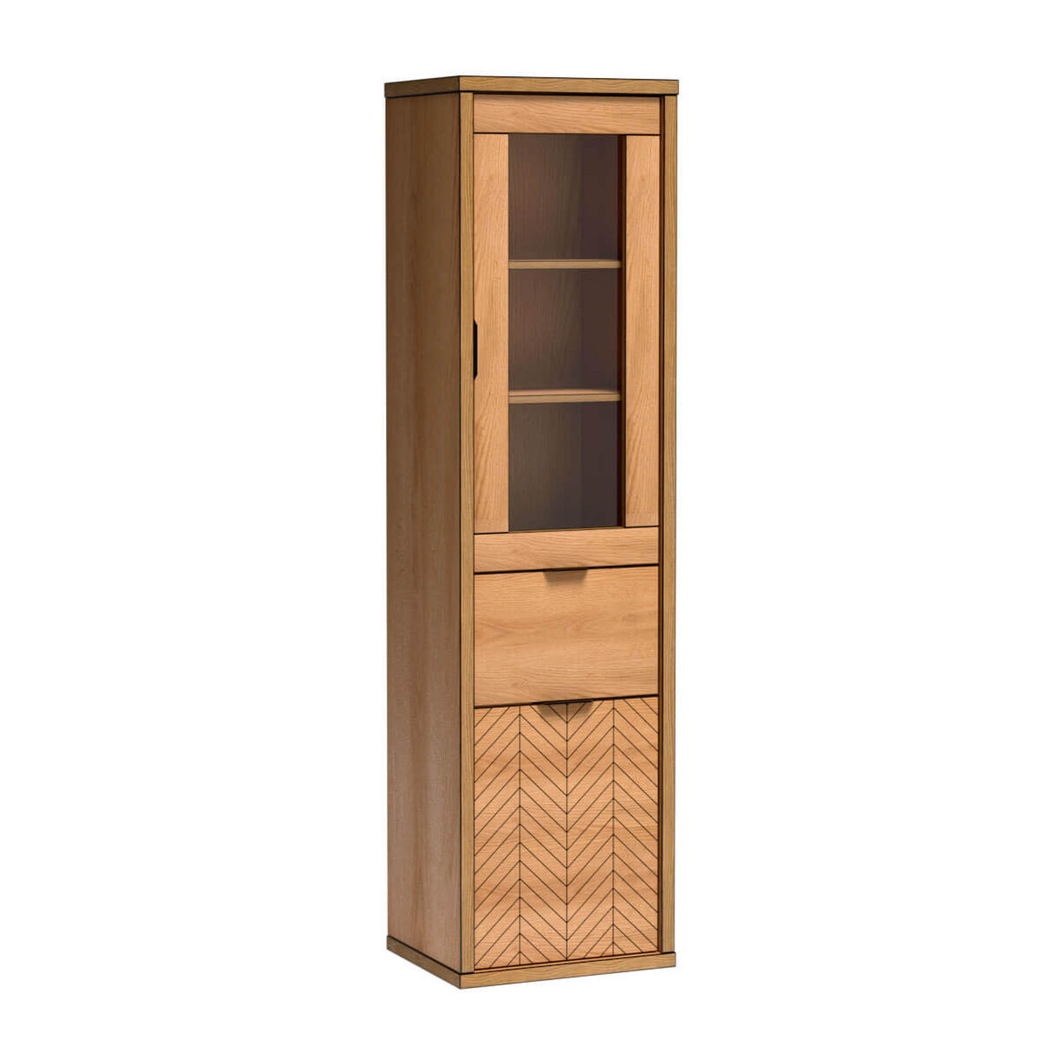 VITRINE Fonti F-2 50 x 187,4 x 40,6 cm Karamell-Eiche - Eichefarben, Holzwerkstoff (50/187.4/40.6cm) - Koseto