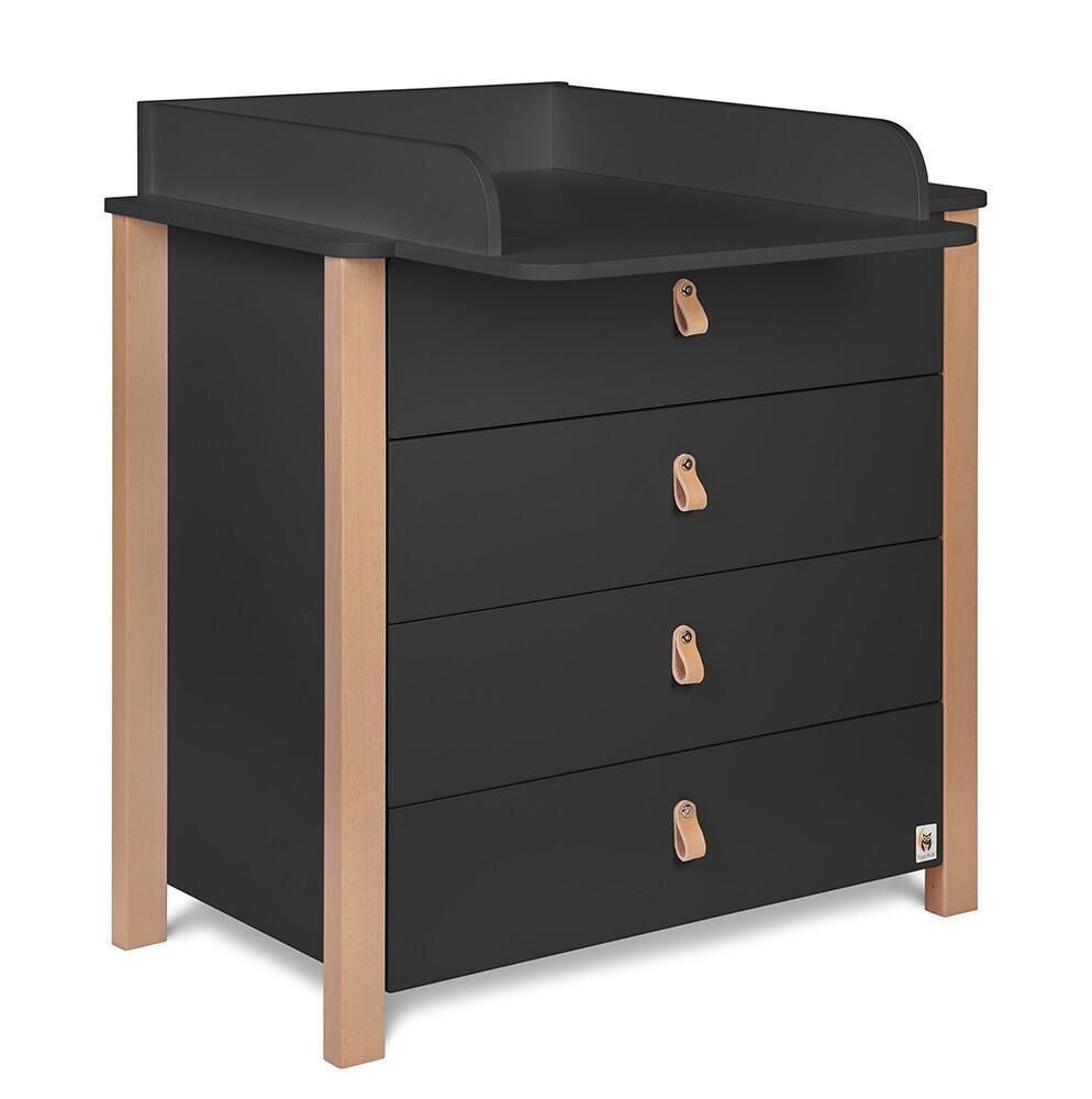Furnlux Wickeltisch Schwarz 90x86x50 cm