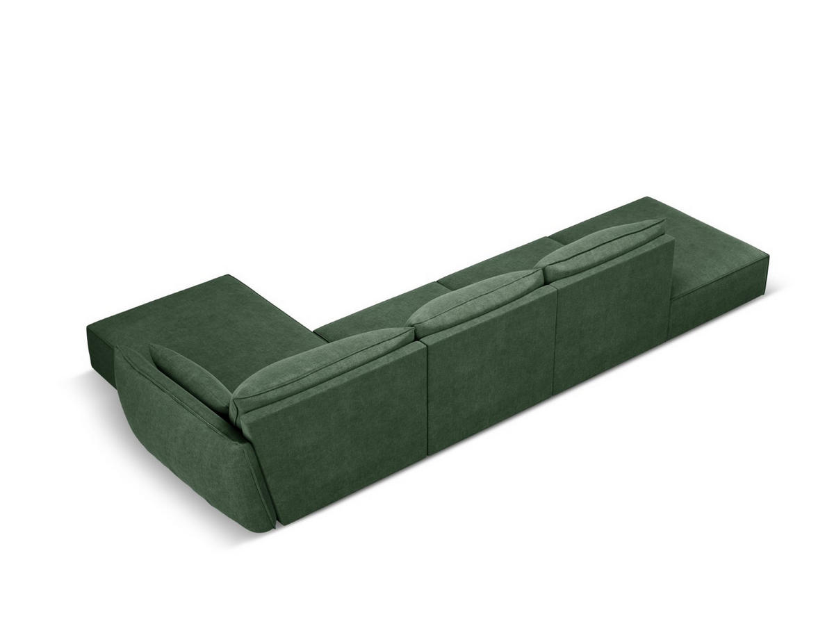 ECKSOFA rechts Kaelle aus Chenille-Stoff flaschengrün 5 Sitzplätze - Dunkelgrün, Textil (171/364cm) - Micadoni