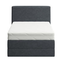 BOXSPRINGBETT mit Bonnell Matratze, mit Kopfteil, 140 x 200 cm, in Dunkelgrau - Anthrazit, Naturmaterialien (140/200cm) - Home Collective