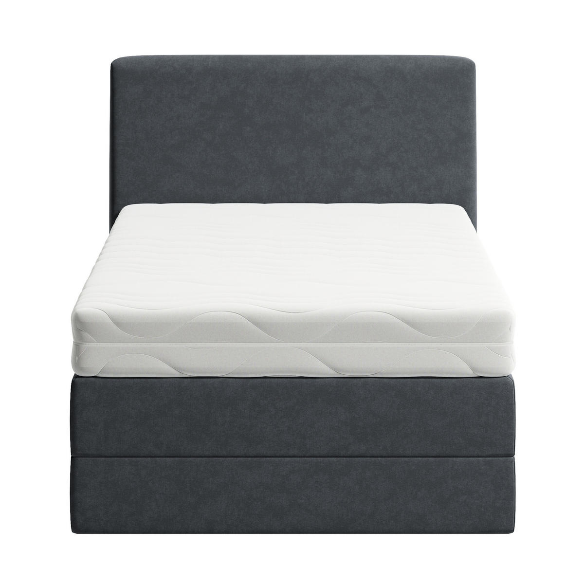 BOXSPRINGBETT mit Bonnell Matratze, mit Kopfteil, 140 x 200 cm, in Dunkelgrau - Anthrazit, Naturmaterialien (140/200cm) - Home Collective