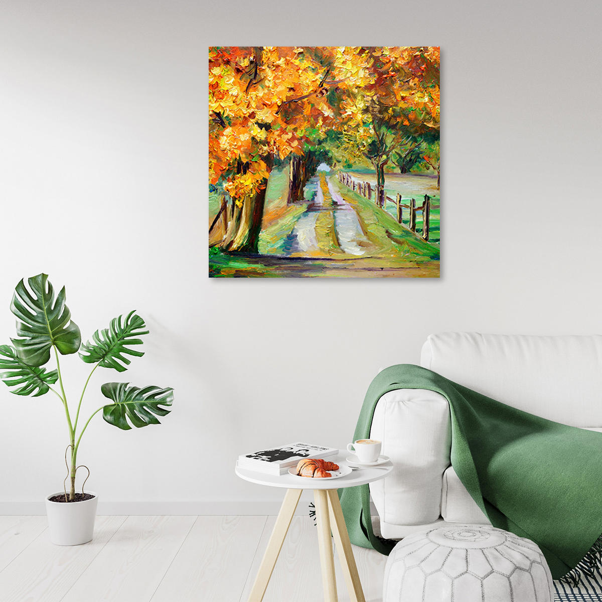 BILD auf Leinwand, Landschaften - Orange - Orange, Textil (40/40cm) - Feeby