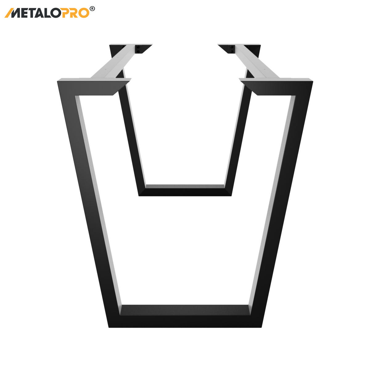 TISCHBEINE Akron Metall Schwarz 140/70/72 cm - Schwarz, Metall (70/72/140cm) - Metalo Pro