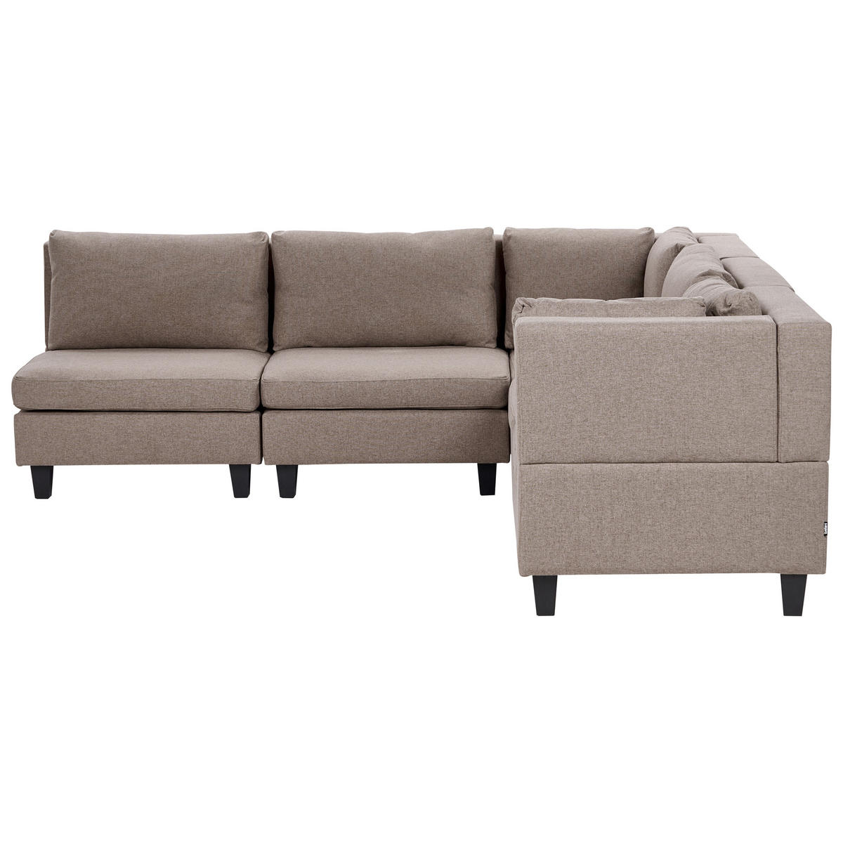 COLȚAR modul cu 5 locuri pe partea stângă maro textil Unstad - maro/negru, material textil (228/228cm) - Beliani