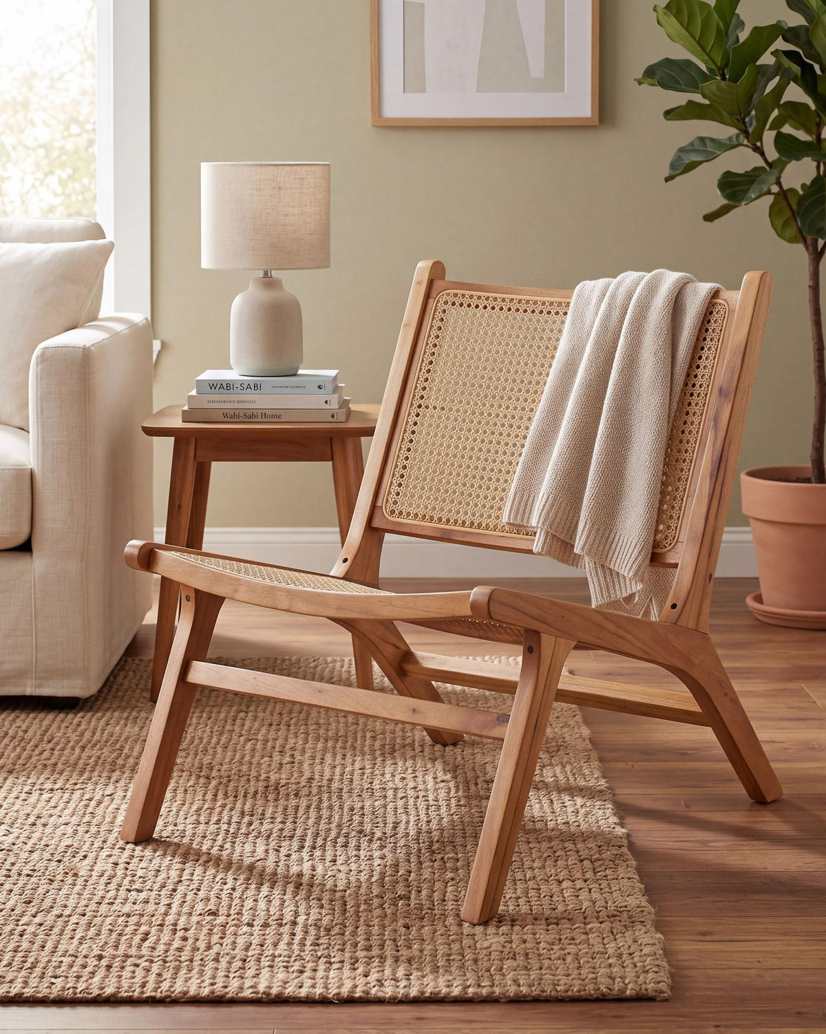 FASZÉK Rattanfonat Természetes Middletown - natúr, fa (60/72/83cm) - Beliani