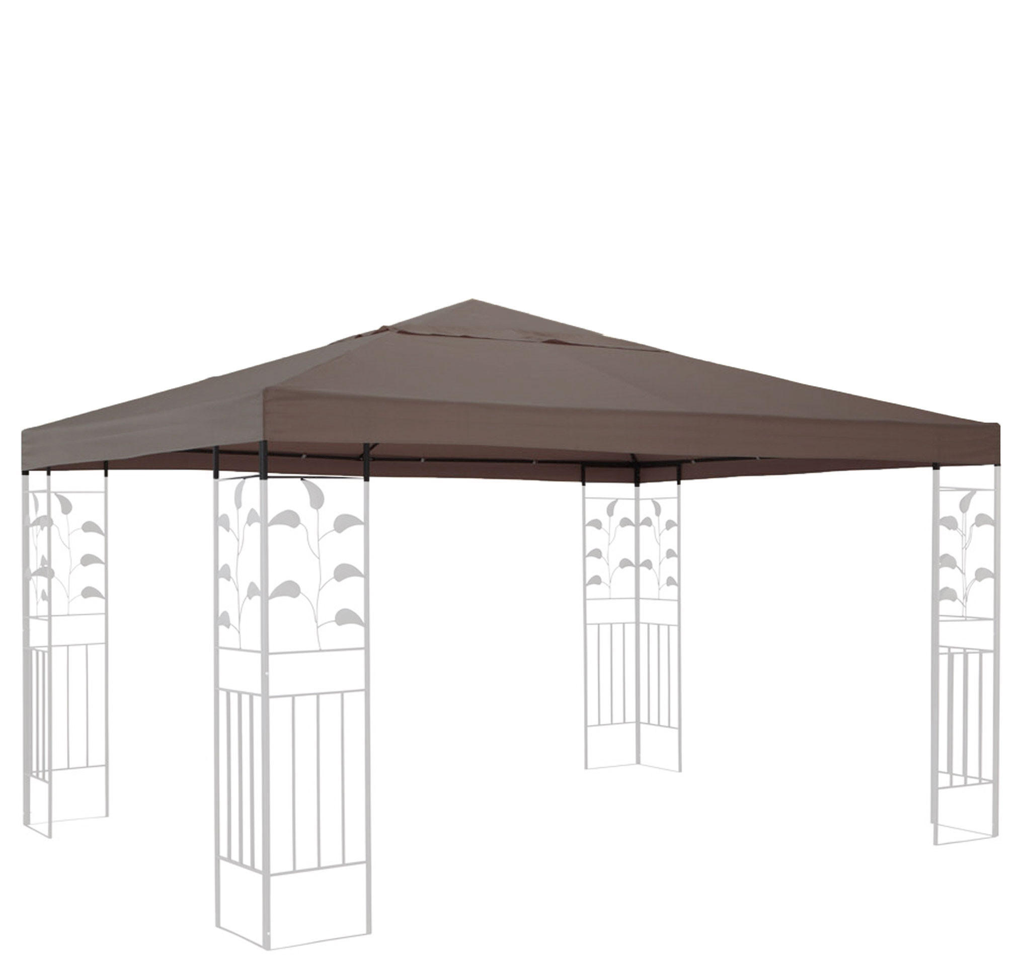 ERSATZDACH Rank-Pavillon mit Volant 3x3m Beigegrau - Taupe, Textil (300/50/300cm) - QUICK STAR