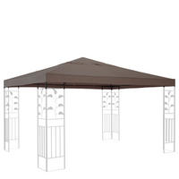 ERSATZDACH Rank-Pavillon mit Volant 3x3m Beigegrau - Taupe, Textil (300/50/300cm) - QUICK STAR
