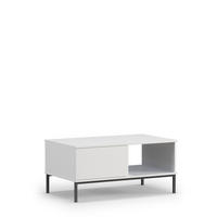 COUCHTISCH Dallas 100x60 cm Weiß - Schwarz/Weiß, Holzwerkstoff/Metall (60/100/47cm) - Ravio