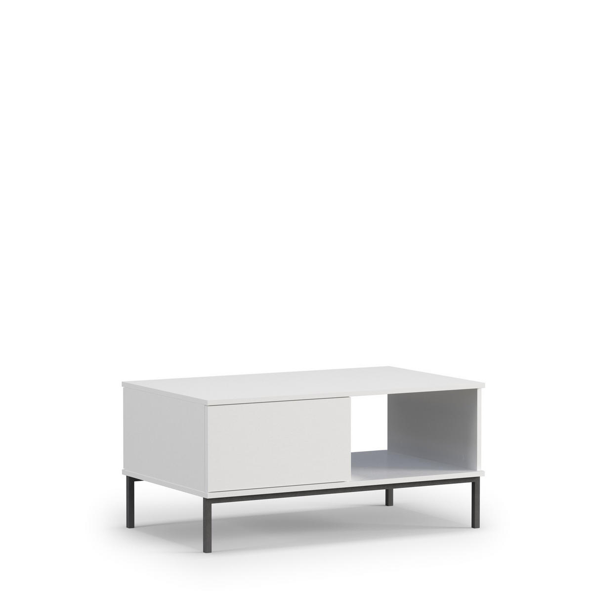 COUCHTISCH Dallas 100x60 cm Weiß - Schwarz/Weiß, Holzwerkstoff/Metall (60/100/47cm) - Ravio