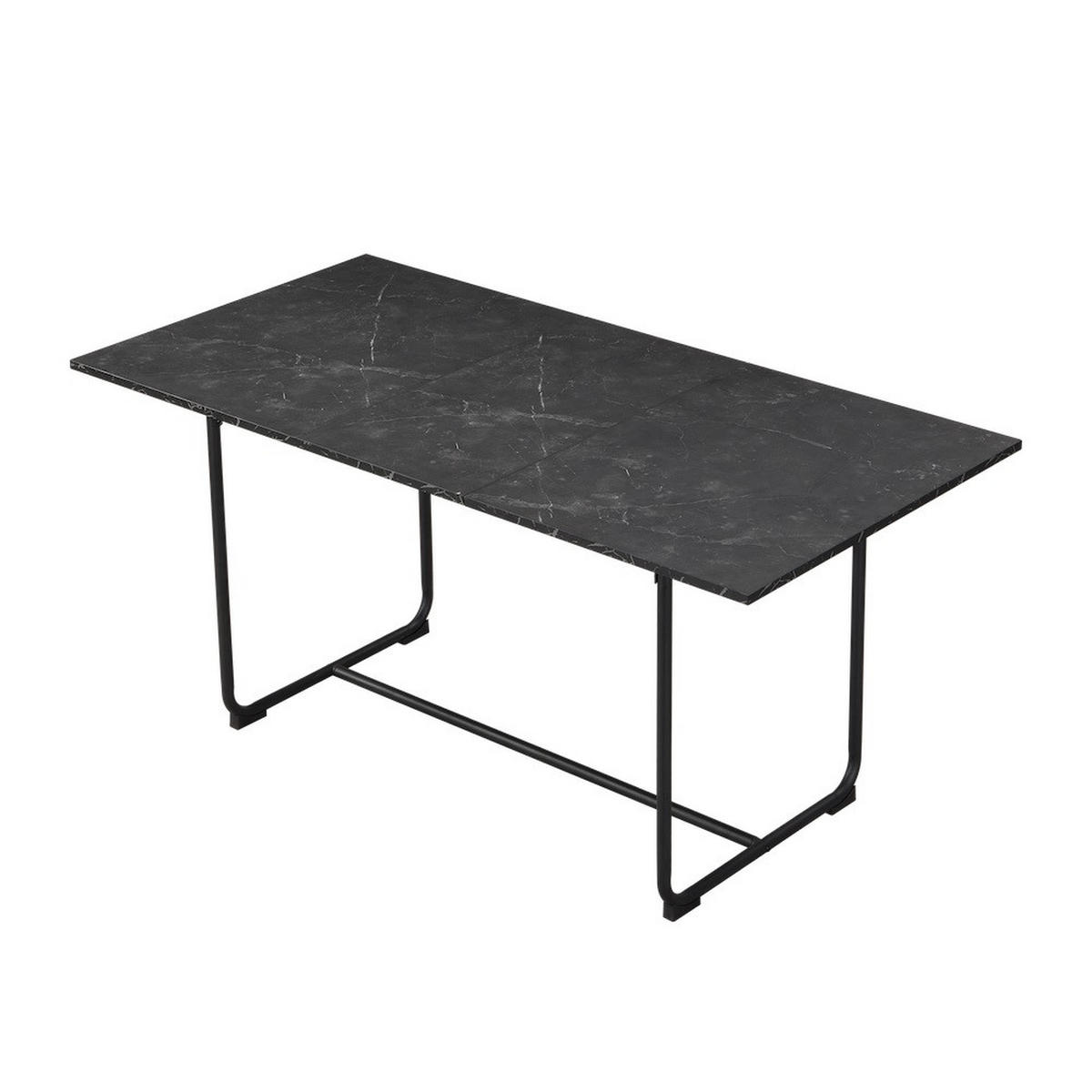 ESSTISCH PIUS 120-160/80/76 cm - Schwarz, Holzwerkstoff/Metall (120/80/76cm) - B&D Home