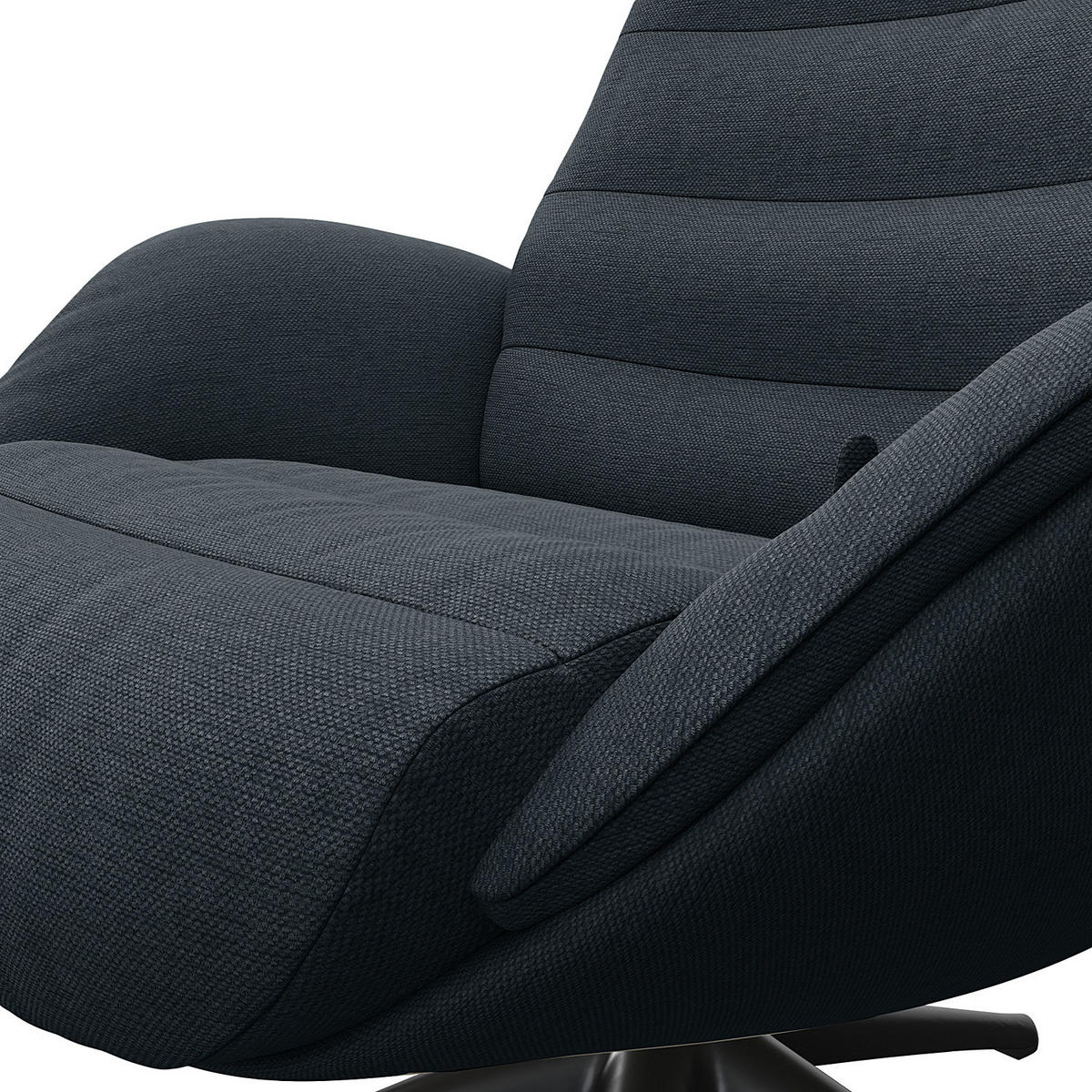 RELAXSESSEL - Schwarz/Grau, Textil/Metall (90/107/90cm) - home24