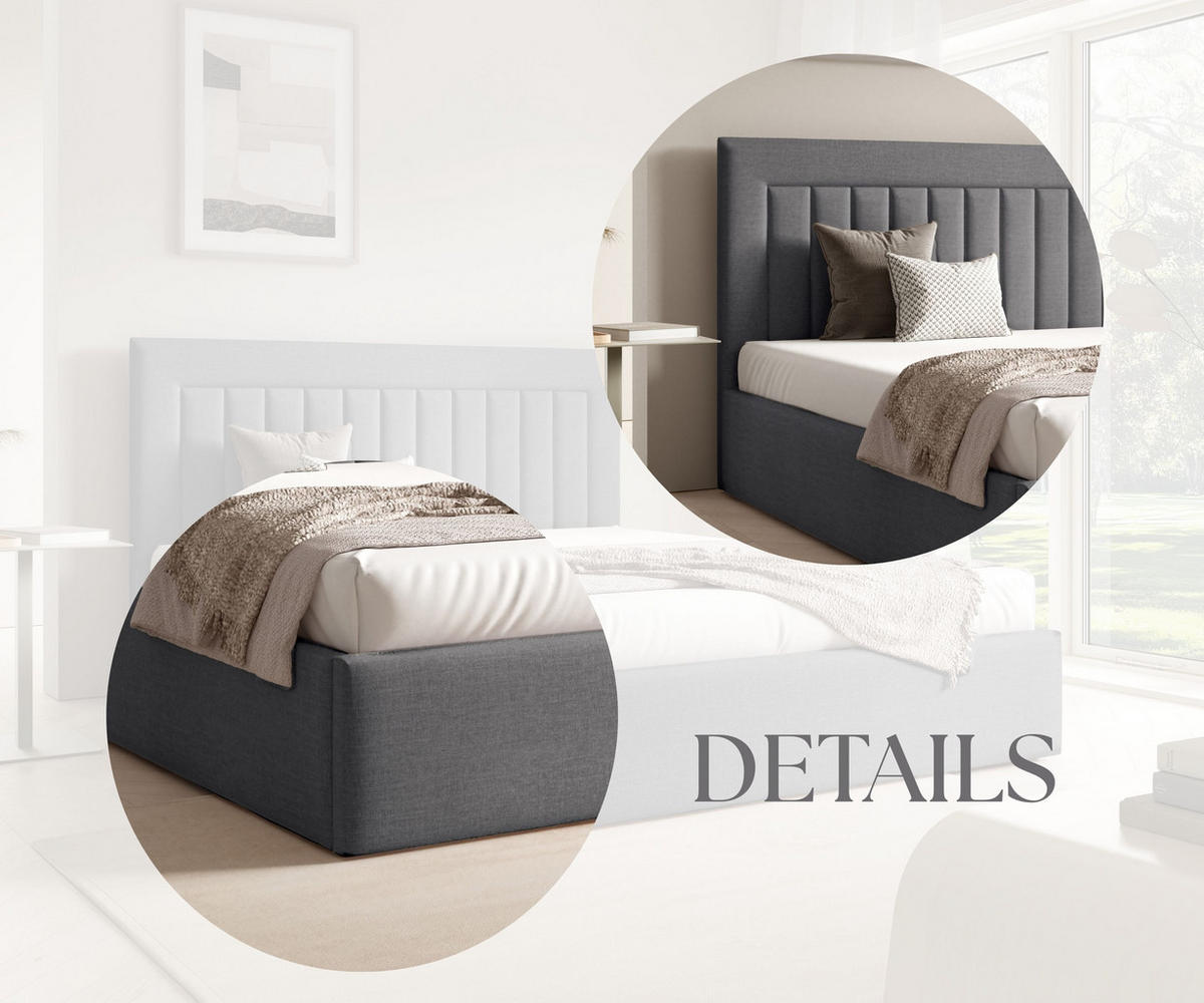 POLSTERBETT BEA I mit Bettkasten 180x200,Doppelbett mit Stauraum,Lattenrost,Boxspringbett-Optik,ohne Matratze Dunkelgrau - Anthrazit, Holz (180/200cm) - Furnistar
